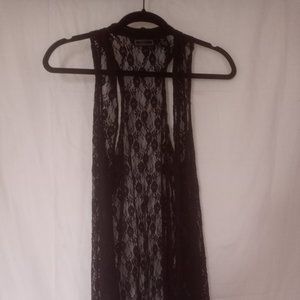 Licorice Black Lace Vest